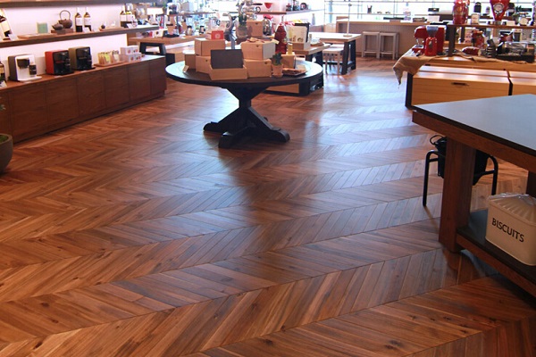 Big Leaf Acacia Engineered Chevron Parquet